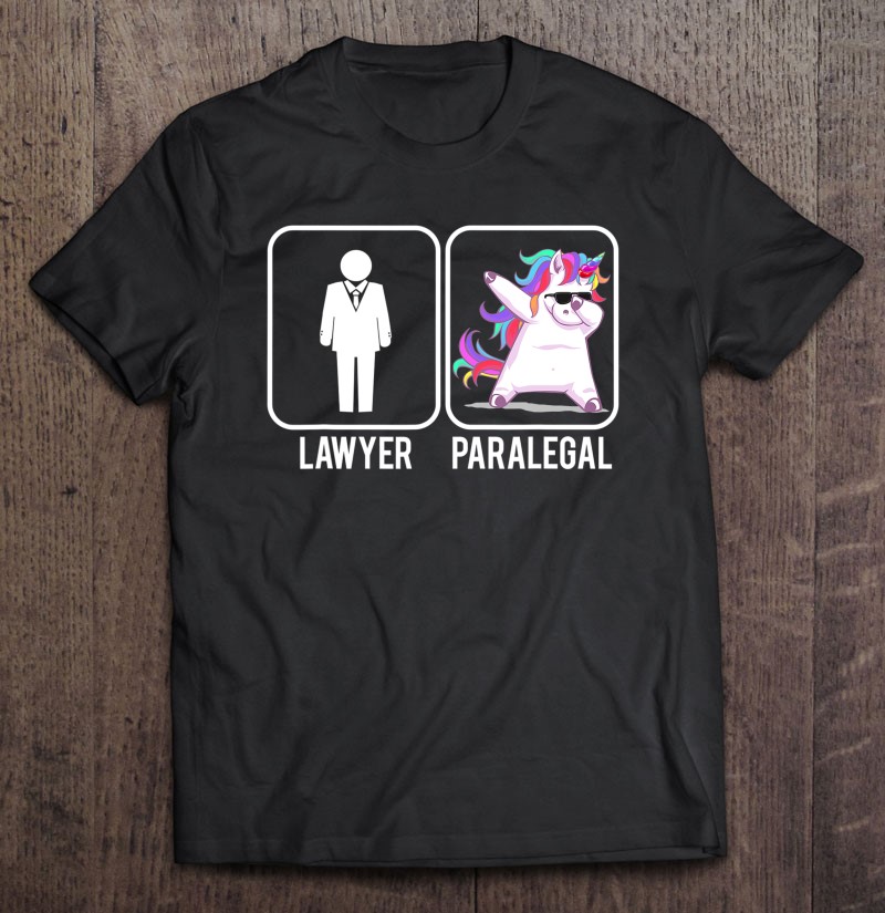 Funny Lawyer Paralegal Dabbing Unicorn Legal Law Firm Tee
