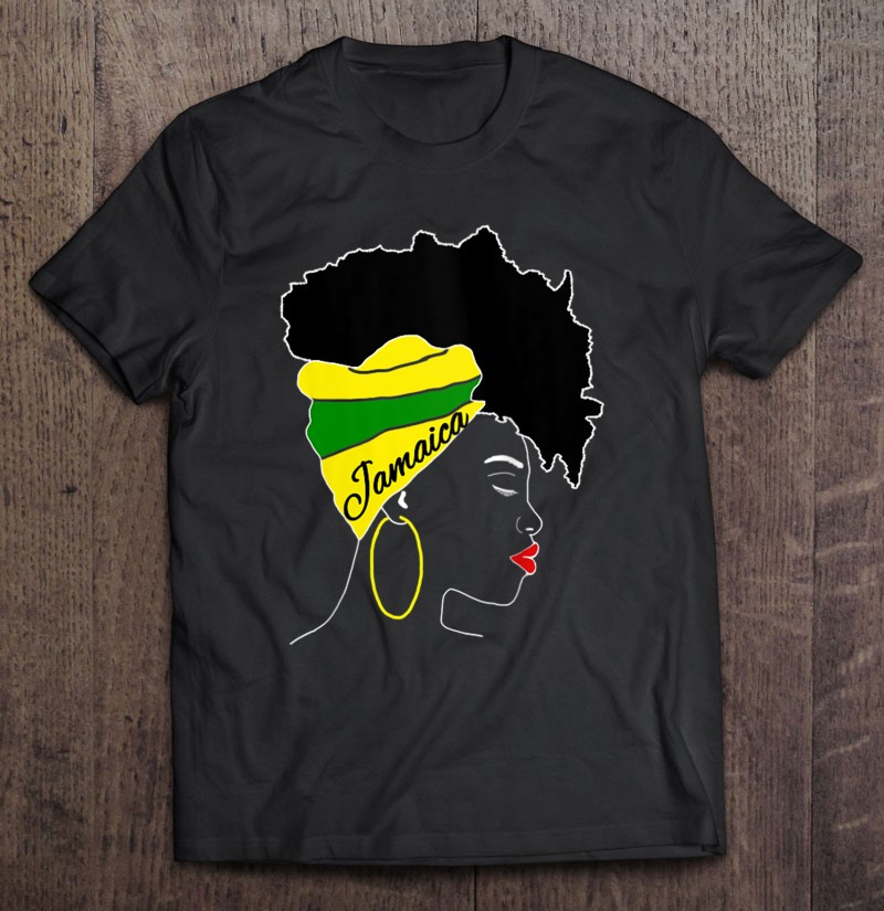 Jamaican Woman Girl Silhouette Jamaica Flag Patriotic T-Shirts, Hoodies ...