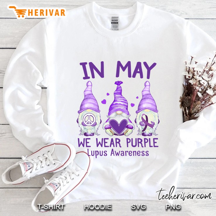 Day In May We Wear Purple Lupus Awareness Month Gnome Sweatshirt