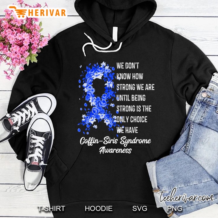 Coffin-Siris Syndrome Awareness Floral Pattern Blue Ribbon Hoodie