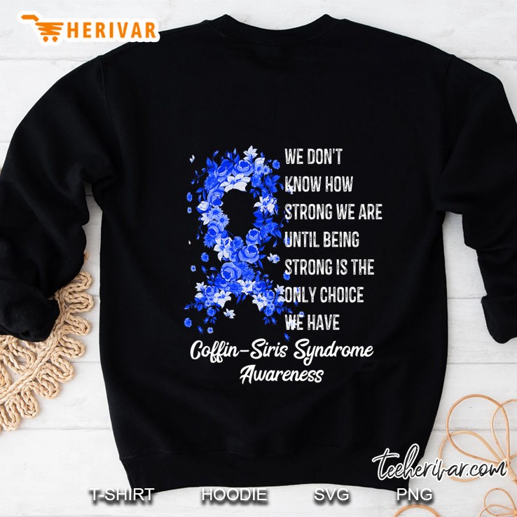 Coffin-Siris Syndrome Awareness Floral Pattern Blue Ribbon Sweatshirt