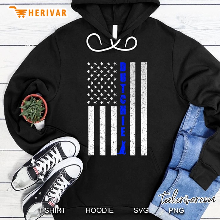 Thin Blue Line Dutch Shepherd Dutchie Usa American Flag Hoodie