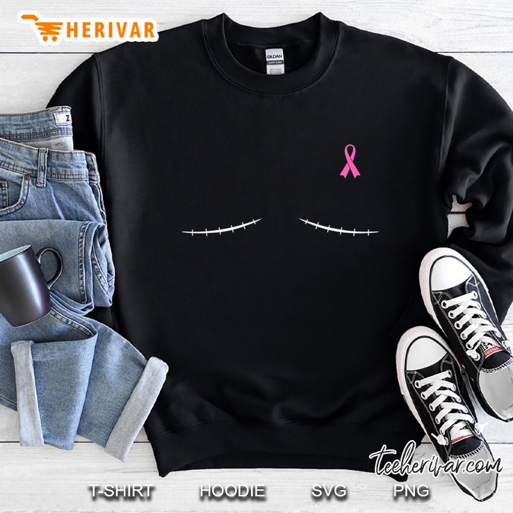 Breast Cancer Survivor Pink Ribbon - Double Mastectomy Sweatshirt