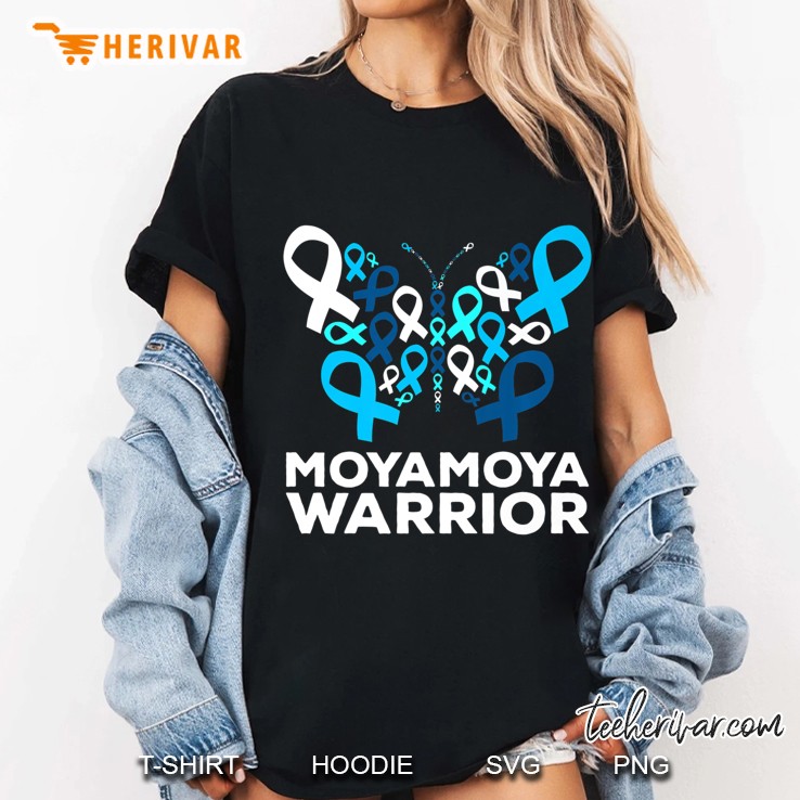 Moyamoya Disease Awareness Butterfly Support Ribbon Ladies Tee