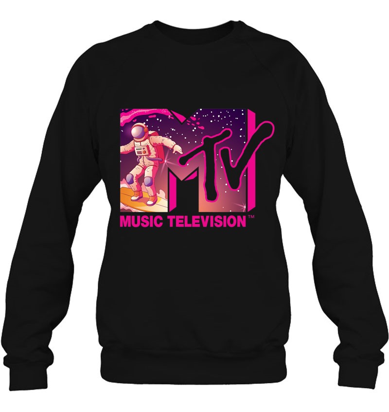 Mademark X Mtv- Official Mtv Logo- Surfing Astronaut In Space Sweatshirt