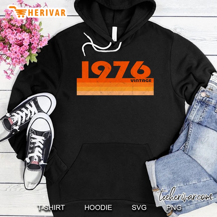 Distressed Retro 1976 Pullover Vintage Birthday Top Hoodie