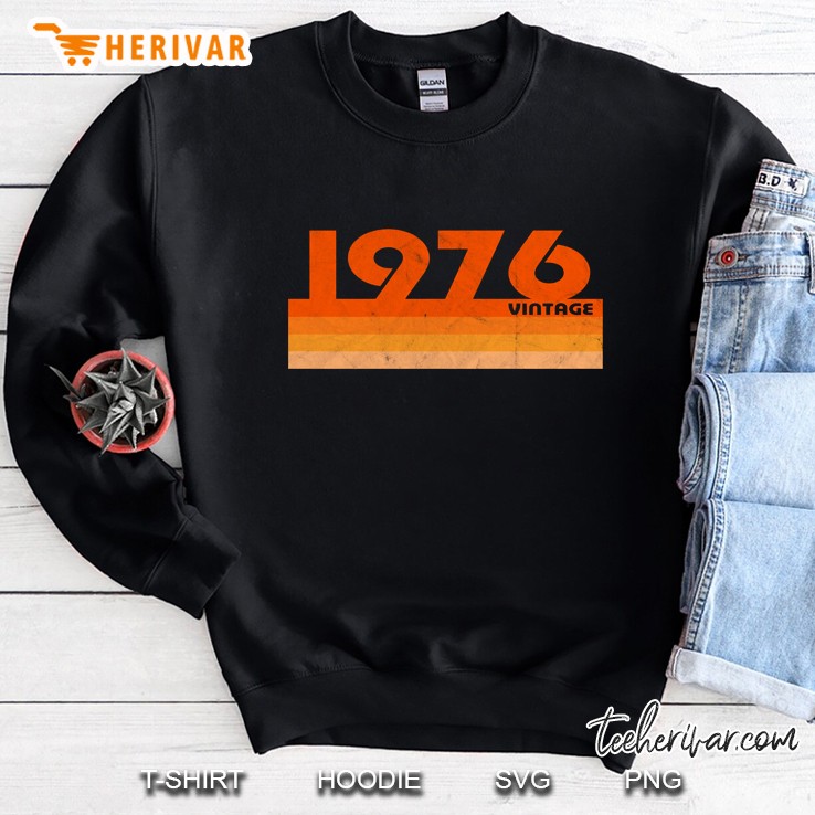 Distressed Retro 1976 Pullover Vintage Birthday Top Sweatshirt