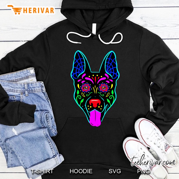 German Shepherd Skull Dia De Los Muertos Day Of The Dead Hoodie