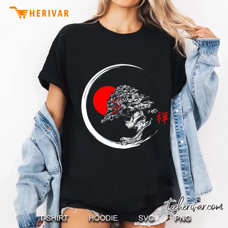 Japanese Bonsai Tree Zen Meditation Nature Save The Trees Ladies Tee