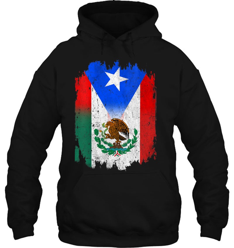 Mexirican Mexico Flag Puerto Rico Flag Boricua Chicano Distressed Gift Mugs