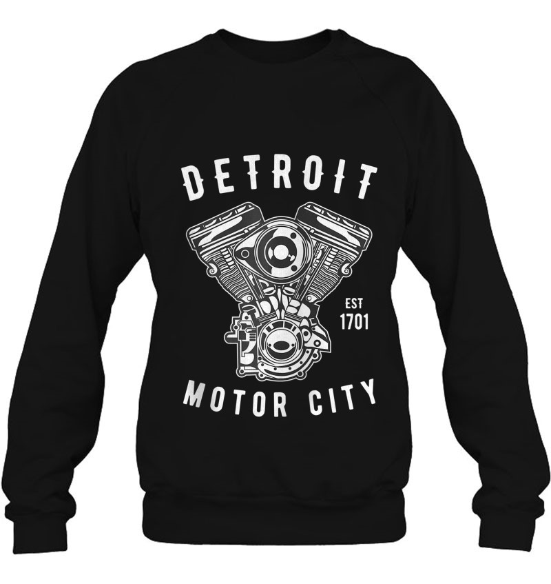 Back Print Big Block Detroit Motor City Michigan Car Lover Zip Sweatshirt
