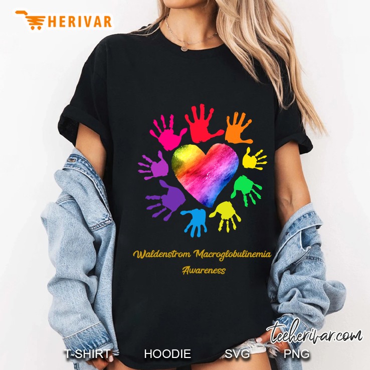 We Wear Rainbow Heart For Waldenstrom Macroglobulinemia Ladies Tee