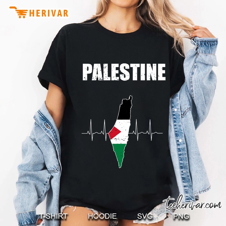 Palestine Flag Palestinian Country Map Gift Ladies Tee