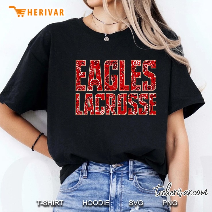 Bc Eagles Lacrosse Red Bandana Ladies Tee