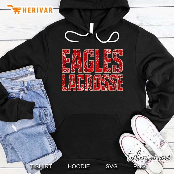 Bc Eagles Lacrosse Red Bandana Hoodie