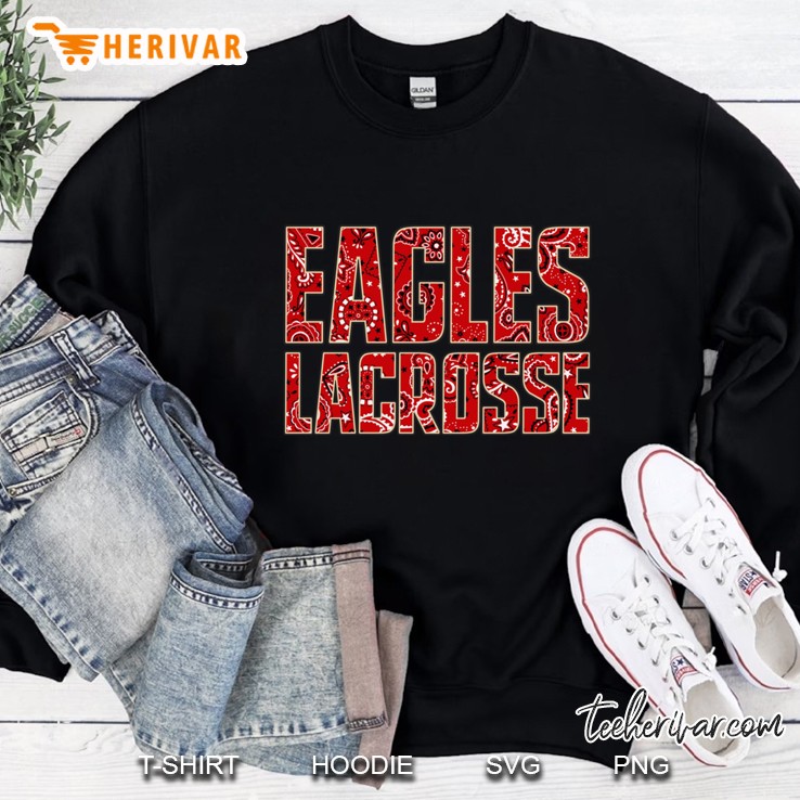 Bc Eagles Lacrosse Red Bandana Sweatshirt