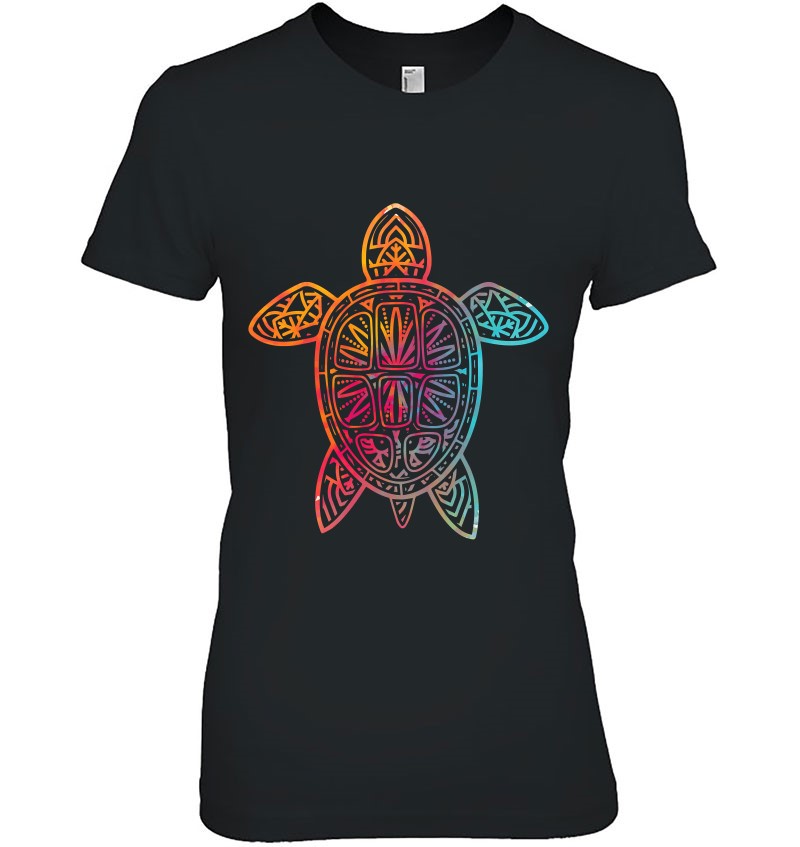 Hippie Tie Dye Psychedelic Sea Turtle Tribal Vintage Tshirt