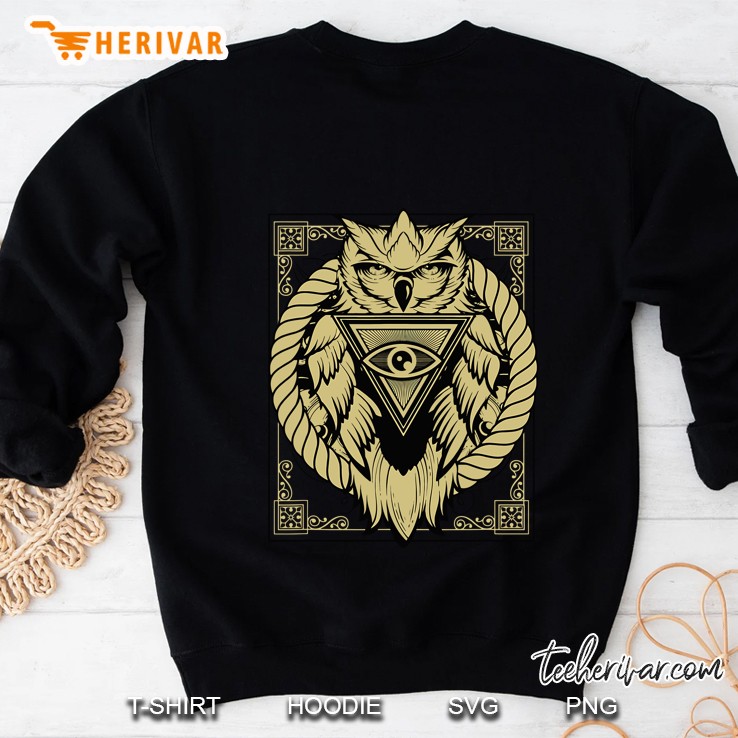 Owl Pyramid Secret Illuminati Owl Tattoo Style Sweatshirt