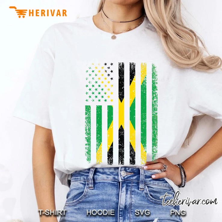 Jamaica Usa Flag 4Th Of July Patriots American Jamaican Flag Ladies Tee