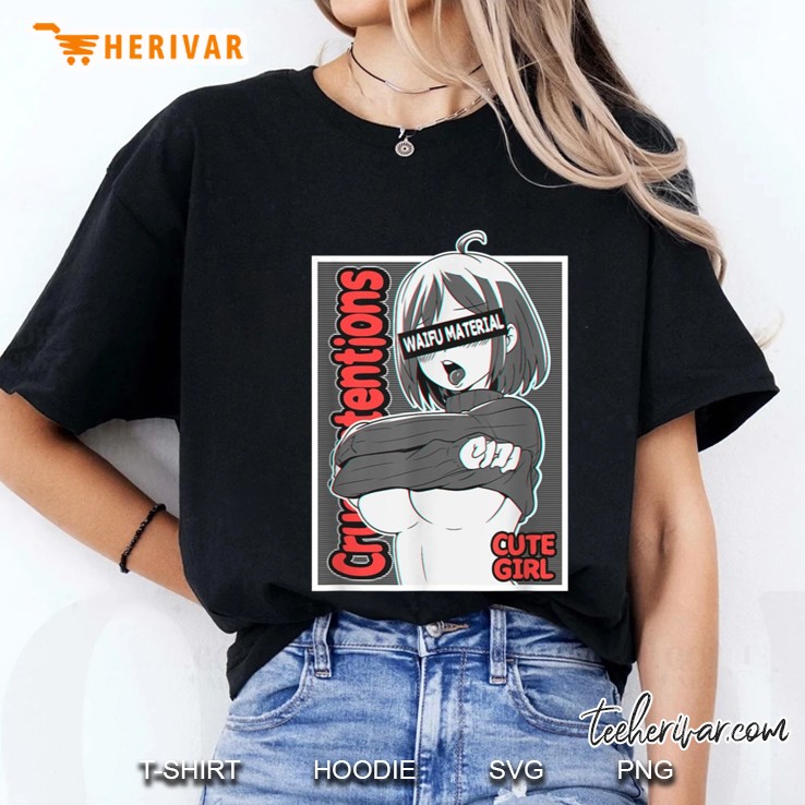Ahegao Face Lewd Anime Cute Girl Waifu Material Harajuku Otaku Ladies Tee