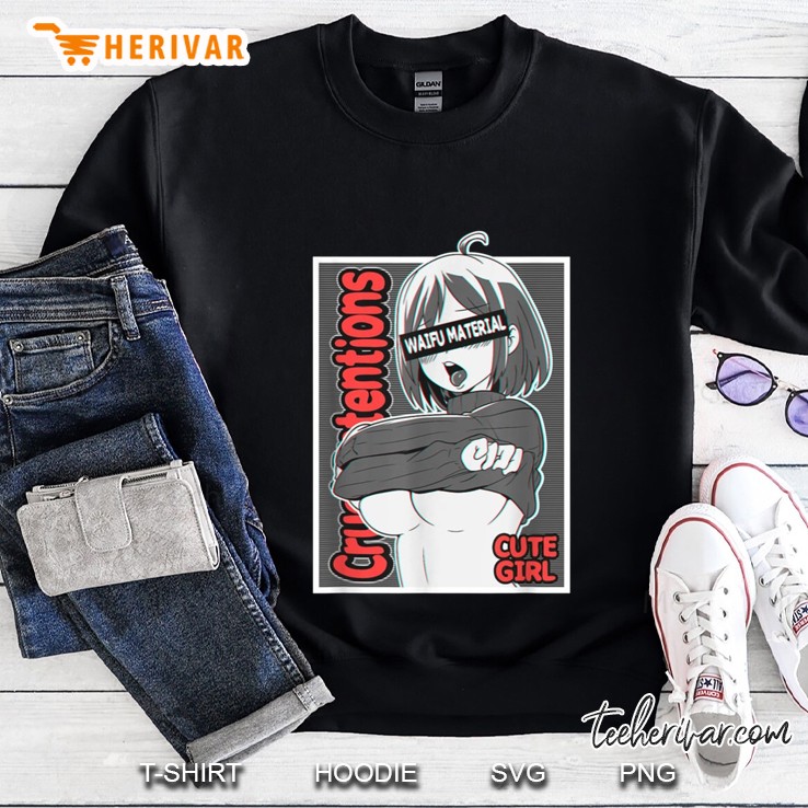 Ahegao Face Lewd Anime Cute Girl Waifu Material Harajuku Otaku Sweatshirt