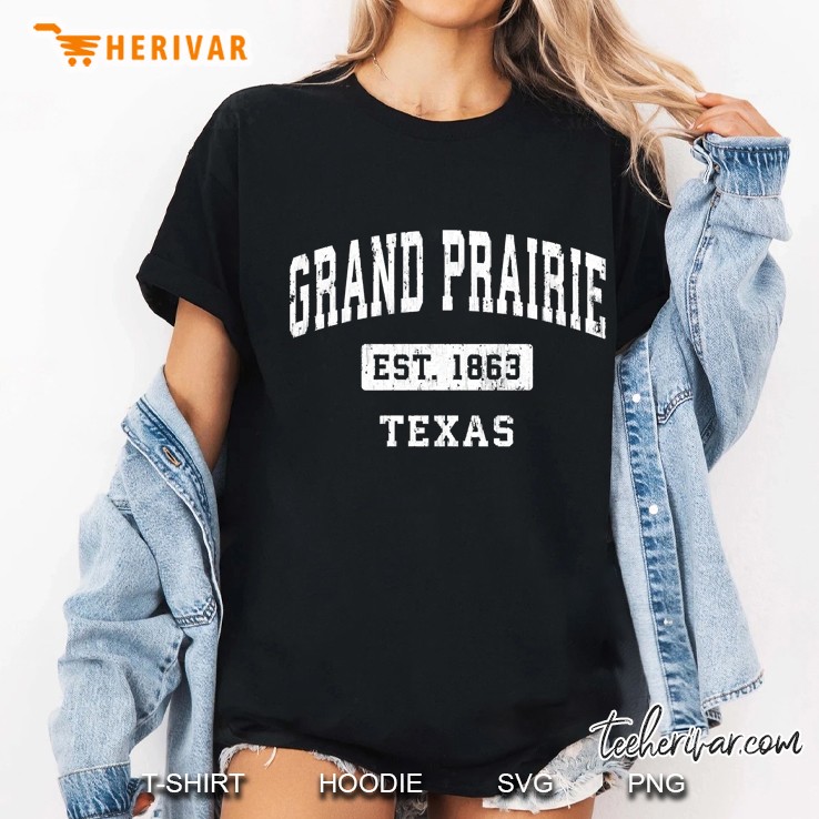 Grand Prairie Texas Tx Vintage Established Design Pullover Ladies Tee