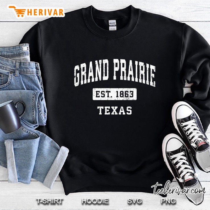 Grand Prairie Texas Tx Vintage Established Design Pullover Sweatshirt