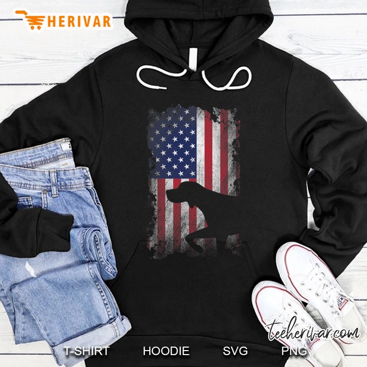 Patriotic German Shorthaired Pointer American Flag Gsp Dog Hoodie