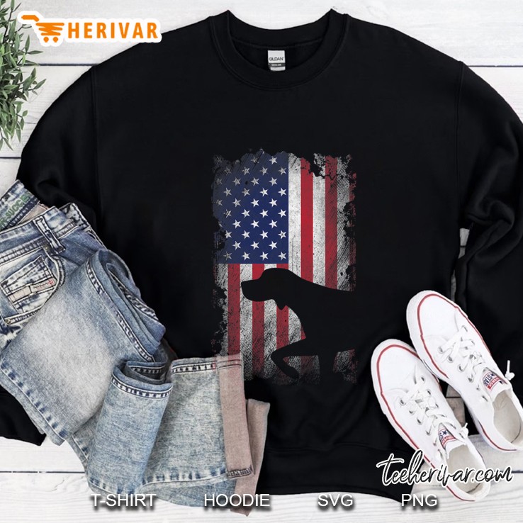 Patriotic German Shorthaired Pointer American Flag Gsp Dog Sweatshirt