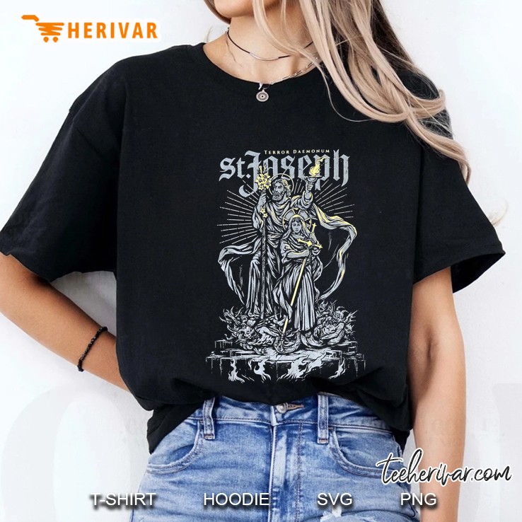 Saint Joseph Distressed Roman Catholic Terror Daemonum Ladies Tee