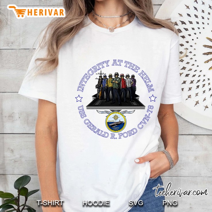 Aircraft Carrier Uss Gerald R. Ford Cvn-78 Ver2 Ladies Tee