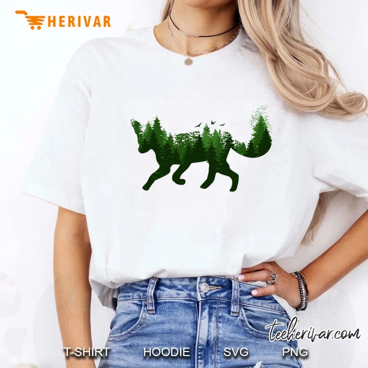 Fox Forest Nature Outdoor Hiking Camping Hunting Gift Pullover Ladies Tee
