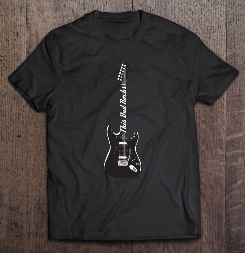 This Dad Rocks Guitar Gift Unisex T-Shirt Fathers Day Kids Shirt