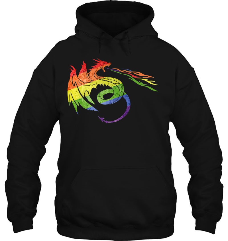 Lgbtq Dragon With Rainbow Flame Pride Gift T-Shirts, Hoodies, SVG & PNG ...