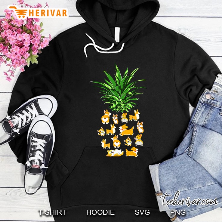 Corgi Pineapple Cute Dog Puppy Pet Paw Lover Gift Hoodie
