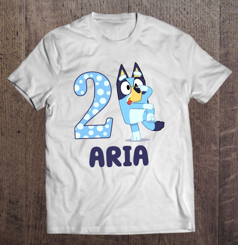 2 Years Old Aria Personalised 2Nd Birthday Gift Bluey Bandit