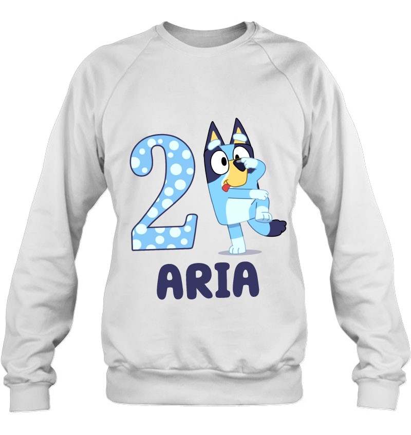 2 Years Old Aria Personalised 2Nd Birthday Gift Bluey Bandit
