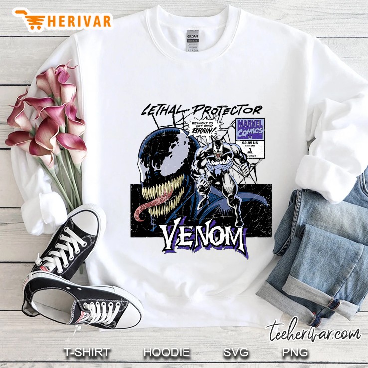 Marvel Venom Comic Lethal Protector Distressed Sweatshirt