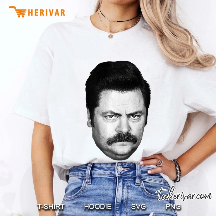 Parks & Recreation Ron Swanson Head Ladies Tee