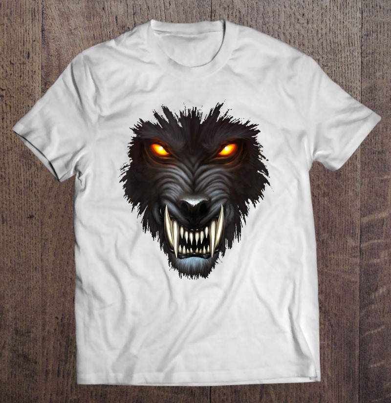 Werewolf Face Full Moon Scary Wolf Spooky Halloween Monster Tank Top T ...