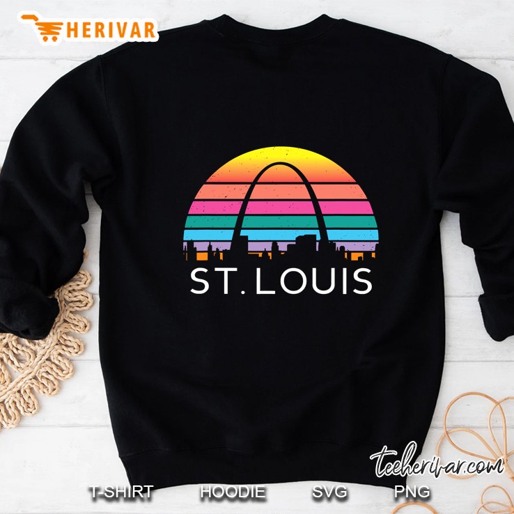 St. Louis Missouri Gateway Arch Retro Mississippi River Lou Sweatshirt
