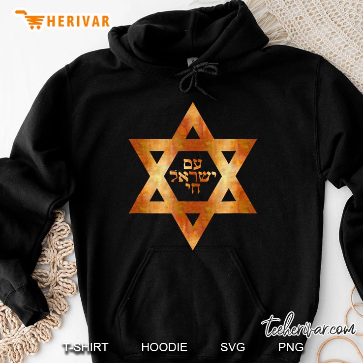 Am Yisrael Chai Star Of David Hebrew Bible Letters Hoodie