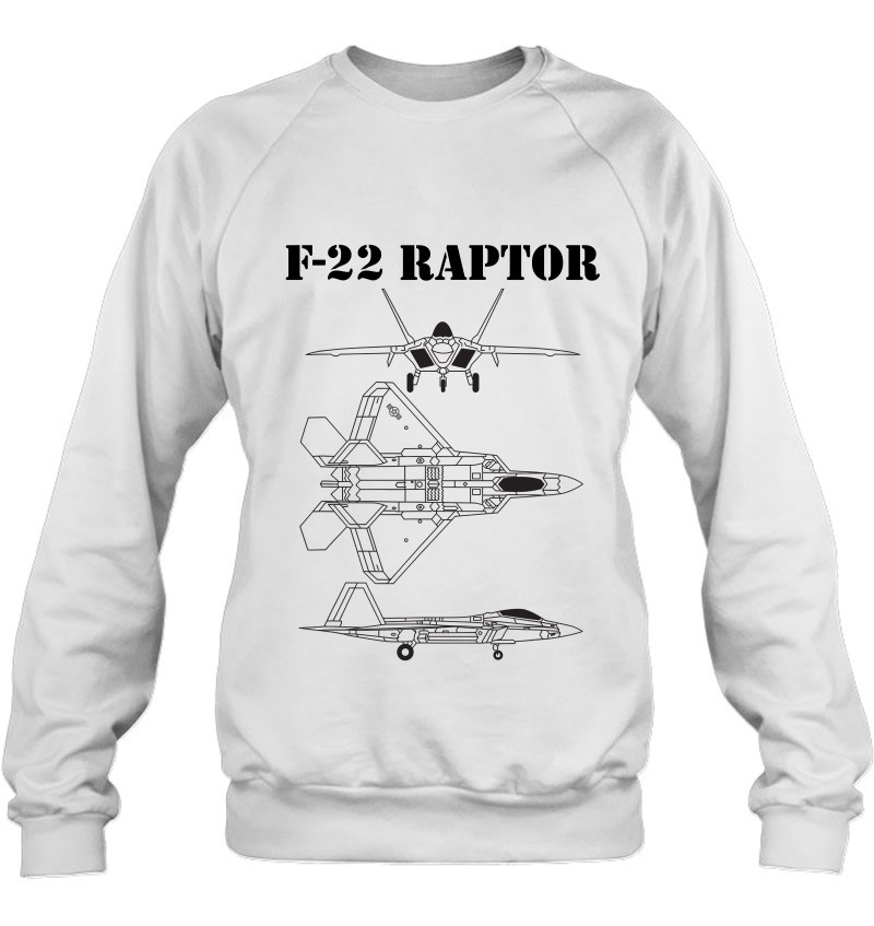 F-22 Raptor Fighter Jet Airplane Pilot Military Aircraft F22 Ver2 Sweatshirt