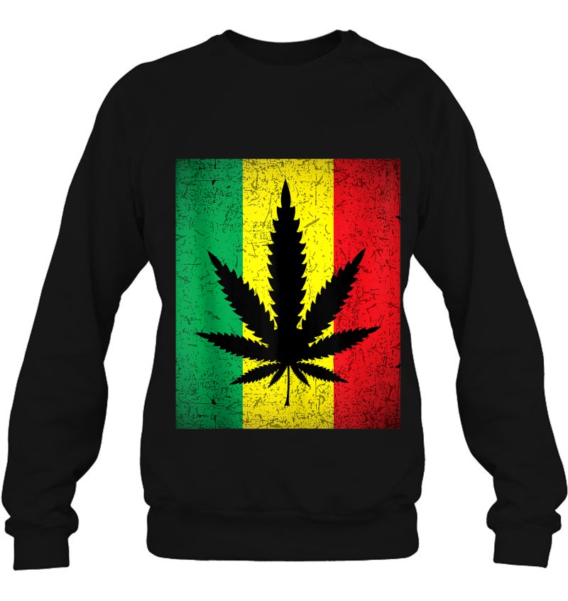 Weed Leaf Rasta Cannabis Marijuana Design Tank Top Sweatshirt