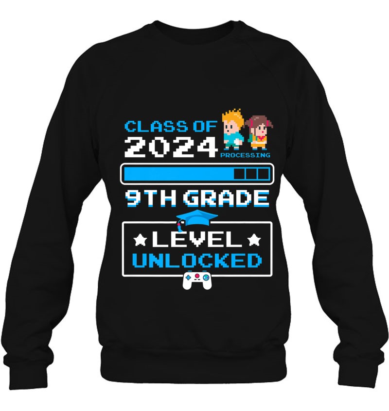 9Th Grade First Day Of School Class Of 2024 Cute Video Games Premium Sweatshirt