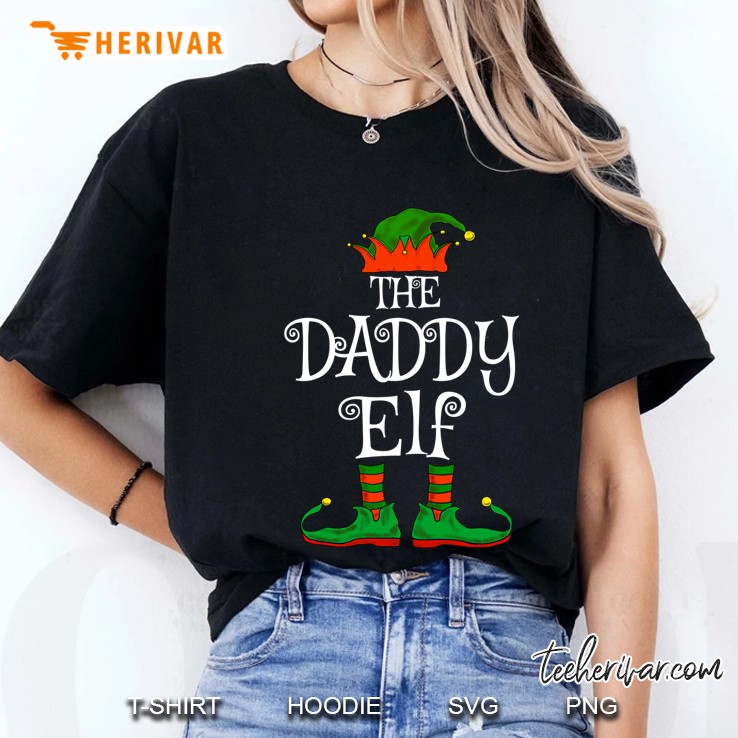 Daddy Elf Family Matching Funny Christmas Pajama Dad Men Ladies Tee