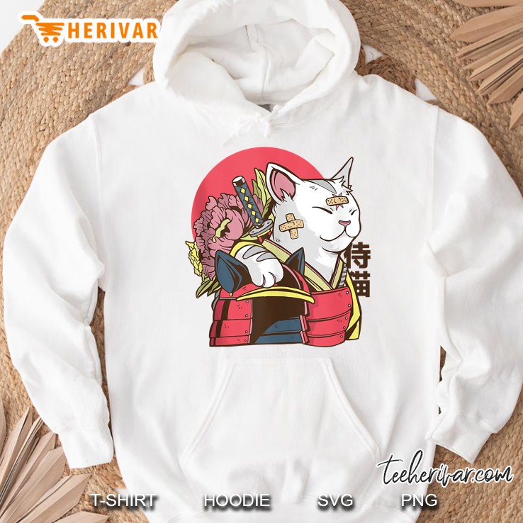 Japanese Artwork Samurai Cat Anime Cat Tank Top Hoodie