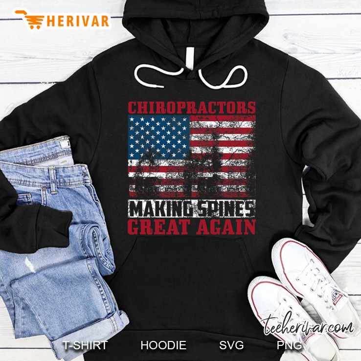 Funny Usa Chiropractor Gift American Chiropractic Men Women Hoodie