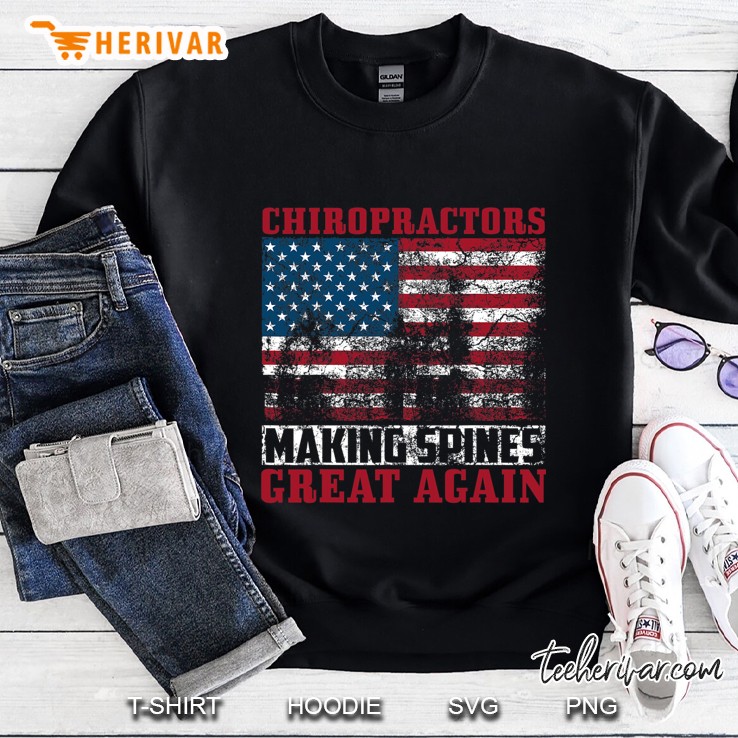Funny Usa Chiropractor Gift American Chiropractic Men Women Sweatshirt
