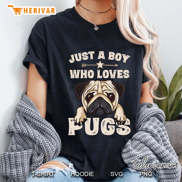 Love Pugs Cute Funny Pug Lover Saying Gifts Boys Ladies Tee